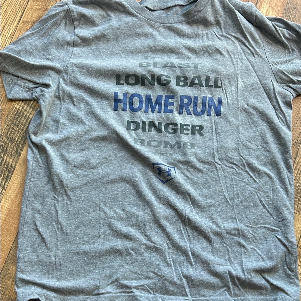 Under Armour Gray T-Shirt with Blue Graphic